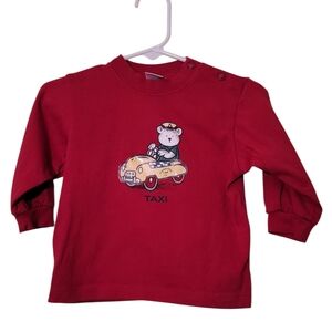 OshKosh B'gosh Red Long-Sleeve Tee with Taxi Bear Graphic